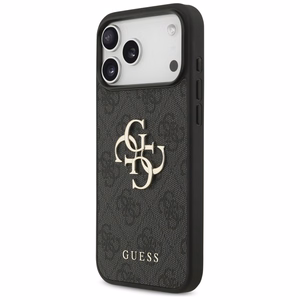 Dėklas Guess PU 4G Metal Logo Strap Apple iPhone 17 Pro Max juodas
