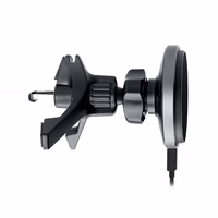 Išmaniojo telefono laikiklis su belaidžiu įkrovikliu SBS TESUPMAGWIR15W, tvirtinamas prie oro angos, suderinamas su MagSafe – juodas