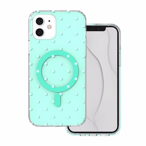 Bubble Dots Mag dėklas, skirtas iPhone 11, žalias