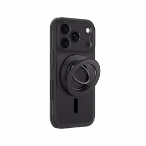 AmazingThing Titan Pro Lens Ring Set dėklas, skirtas iPhone 18 Pro, su kameros apsauga ir magnetiniu žiedu, suderinamas su MagSafe – spalva: juoda