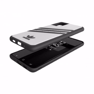 Adidas PU formuojamas dėklas Samsung Galaxy S20+ - baltas ir juodas