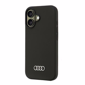 Audi Silikoninis dėklas telefonui iPhone 16 6.1" juodas/juodas kietas dėklas AU-LSRIP16-Q3/D1-BK