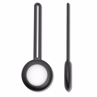 SILICONE ELASTIC dėklas KEY RING PENDANT APPLE AIRTAG LOCATOR juodas
