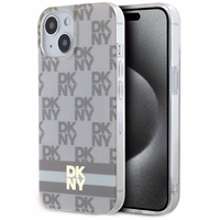 DKNY IML languotas mono raštas ir spausdintos juostelės Magnetinis dėklas iPhone 15 / 14 / 13 - smėlinė