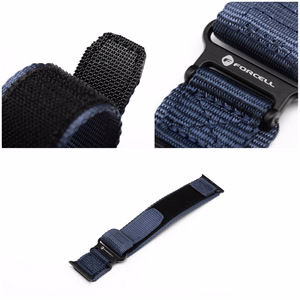 FORCELL F-DESIGN FA05 nailoninis dirželis APPLE laikrodžiui 42 / 44 / 45 / 49 mm mėlynas