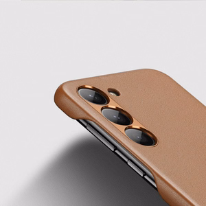 Dux Ducis Grit dėklas Samsung Galaxy S23+ eleganti dėklas iš dirbtinės odos ruda