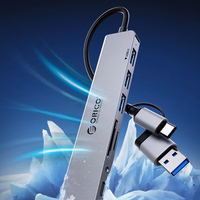 Orico YSB4-U2 USB-A/USB-C Hub prijungimo stotelė 2x USB-A 2.0 + 1x USB-A 3.0 + 1x USB-C 2.0 + 1x USB-C - pilka