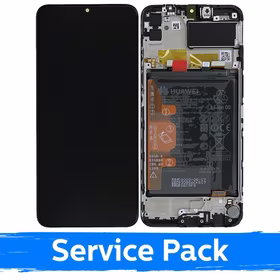 Ekranas skirtas Huawei Y6P 2020 juodas su rėmeliu (Service Pack)