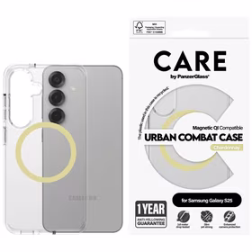 CARE by PanzerGlass Flagship Urban Combat Chardonnay QI dėklas Samsung Galaxy S25 - skaidrus
