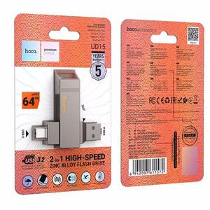 HOCO USB atmintukas USB A + USB C UD15 64GB USB3.2