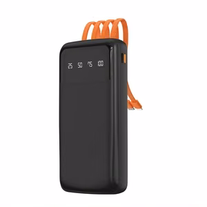 Dudao K6Pro universali 10000mAh išorinė baterija su USB, USB Type C, Lightning laidais, juoda (K6Pro-black)