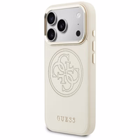 Guess Perforated 4G MagSafe Dėklas for iPhone 17 Pro Max - smėlinis