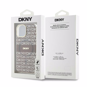 DKNY IML Mono ir juostelės Magnetinis dėklas iPhone 15 / 14 / 13 - smėlinė