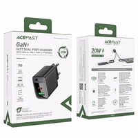 "Acefast A78" įkroviklio tinklas GaN USB-A / USB-C PD 20 W - juodas