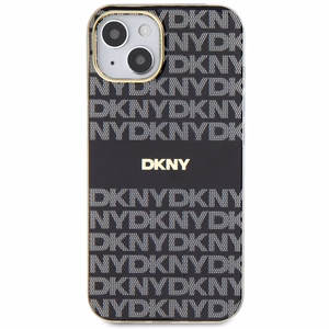 DKNY IML Mono ir juostelės Magnetinis dėklas iPhone 15 / 14 / 13 - juoda