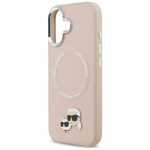 Karl Lagerfeld Karl & Choupette Pins Magnetinis dėklas telefonui iPhone 17 Pro - rožinis