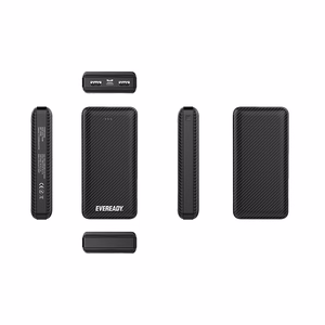 Eveready PX20B išorinė baterija, 20000 mAh, 2 × USB-A, juoda