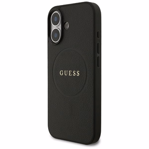 Guess Grūdėtas Žiedas Magnetinis dėklas telefonui iPhone 17 - juodas