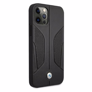 BMW Odinis perforuotais šonais dėklas iPhone 12 / iPhone 12 Pro - juodas