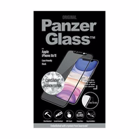 PanzerGlass E2E Super+ apsauginis stiklas su kameros dangteliu su Swarovsky kristalu iPhone XR / 11 - su juodu rėmeliu