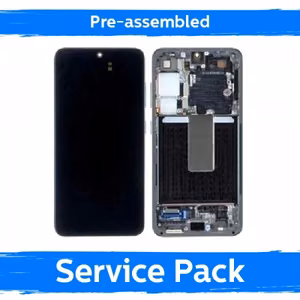 LCD ekranas suderinamas su Samsung S916 S23 Plus su rėmeliu / Phantom Black (Graphite) / (Iš anksto surinktas Service Pack)