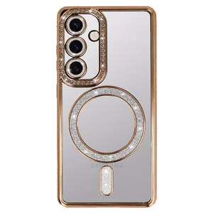 Dėklas telefonui Bling Magsafe Samsung Galaxy A26 5G auksinis (m)