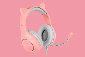 Kruger&Matz Gamer Kids žaidimų ausinės vaikams, rožinės