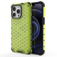 Honeycomb Case šarvu dangtelis su TPU buferiu iPhone 13 Pro žalias