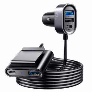 Joyroom JR-CL05 automobilinis įkroviklis, 72W, 2xUSB-C PD ir 3xUSB-A QC3.0, 1,5m, juodas