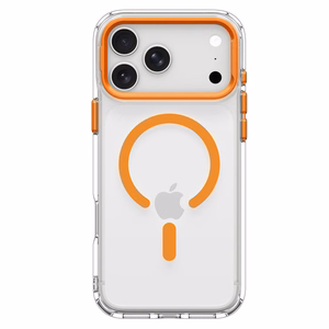 Spigen Ultra Hybrid Optik S MagSafe dėklas iPhone 18 Pro Max / 17 Pro Max, skaidrus oranžinis