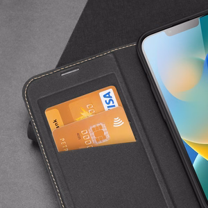Dux Ducis Skin X2 dėklas telefonui iPhone 14 Plus su magnetine uždanga juodas