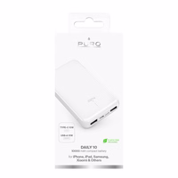 Išorinė baterija Puro Balta 10000mAh 12W 2xUSB-A + USB-C - balta