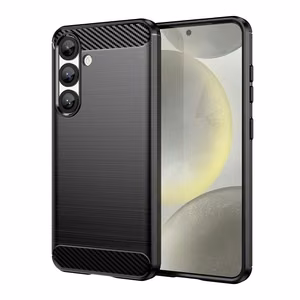 Карбоновый гибкий силиконовый чехол для Samsung Galaxy M16 5G - чёрный