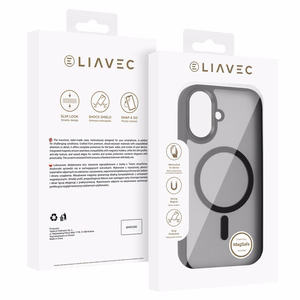 Liavec Cloudy Case with Metal Camera Frame for Iphone 17 black (Camera Control Button)