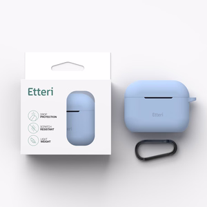 Etteri silikoninis dėklas, skirtas AirPods Pro 3 šviesiai mėlynas