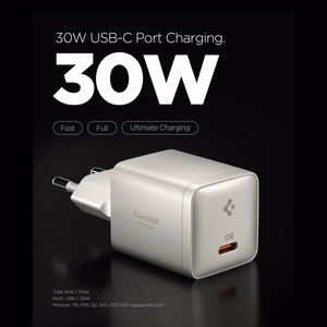 Spigen Essential EE301EU 1 jungties 30 W sieninis įkroviklis – titano spalvos