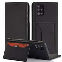 Magnetinis kortelių dėklas Xiaomi Redmi Note 11 piniginė kortelių laikiklis juodas