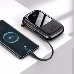 Baseus išorinė baterija 20000mAh Qpow Pro - USB + Type C - PD 22,5W su Type C kabeliu (PPQD060301) juoda