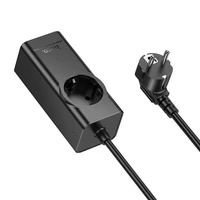 Maitinimo juosta 2 m Hoco 1 lizdas + USB A + 3 x USB C QC3.0 PD 3A 67W NS9 juoda