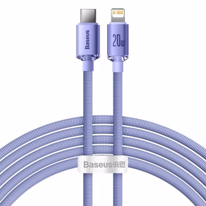 USB laidas Baseus Crystal Shine violetinis Type-C / Lightning 200cm (iki 20W)