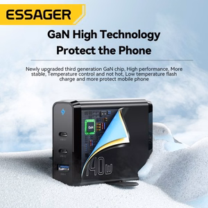 Įkroviklis Essager Peak 2 Juodas 140W (2xPD / QC3.0)
