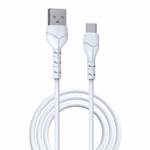 USB kabelis Devia Kintone Type-C 1.0m baltas 5V 2.1A