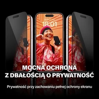 PanzerGlass Apsauginis stiklas su itin plačiu tinka ir privatumo filtru su pozicionieriumi, skirtas iPhone 15 Plus