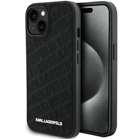 Karl Lagerfeld Quilted K Pattern dėklas telefonui iPhone 15 Plus / 14 Plus - juodas