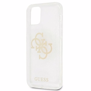 Guess GUHCP12LPCUGL4GTR iPhone 12 Pro Max 6.7" skaidrus kietas dėklas Blizgesys 4G Didelis Logotipas