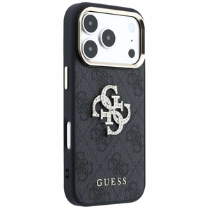 Guess 4G & Big Strass Logo dėklas, skirtas iPhone 18 Pro / 17 Pro – juodas