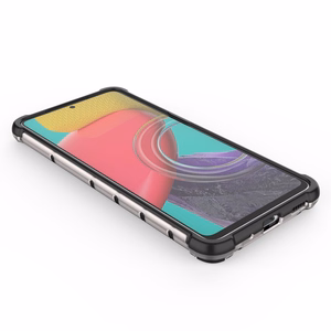 Korėtas dėklas šarvuotas dangtelis su geliniu rėmeliu Samsung Galaxy M53 5G Juodas