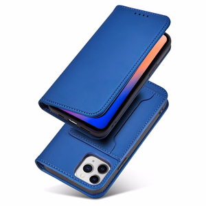 Magnetinis dėklas kortelėms iPhone 12 Pro dangtelis kortelių piniginė kortelių stovas mėlynas