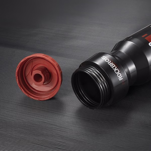 Rockbros 750 ml dviračio gertuvė - skaidri juoda su raudonu antgaliu