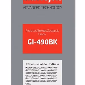 Activejet AC-G490BK – juodo rašalo buteliukas, pakeičia Canon GI-490BK, 135 ml, Supreme, 6000 puslapių